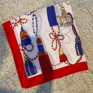 Silk Scarf w/Tassel print
